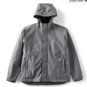 Carhartt Gray Hooded Raincoat Jacket
